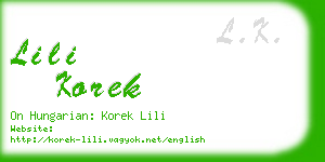 lili korek business card